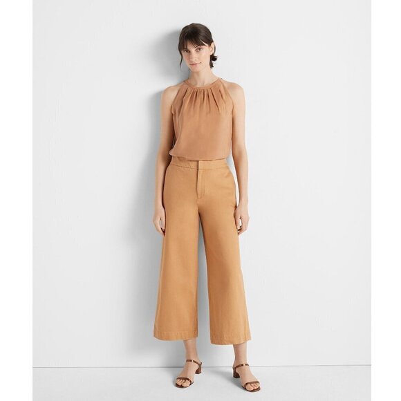 NWT Club Monaco sand wide leg flare cotton pants, 4 - Picture 1 of 8